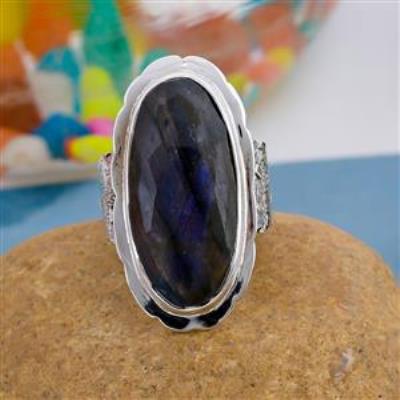Handcrafted Sterling Silver Labradorite Ring | Akrati Jewels Inc