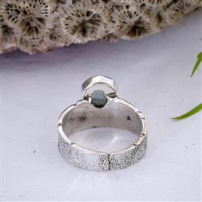 Aquamarine & Peridot Silver Ring Handmade Jewelry | Akrati Jewels Inc