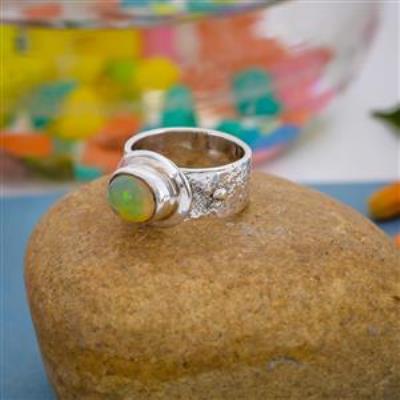 Ethiopian Opal Precious Sterling Silver Ring Jewelry From India Supplier | Akrati Jewels Inc