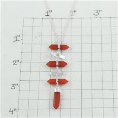 Pencil Quartz Carnelian Silver Necklace Jewelry | Akrati Jewels Inc