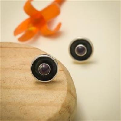 Amethyst Gemstone Sterling Silver Stud Earring Wholesale Jewelery | Akrati Jewels Inc