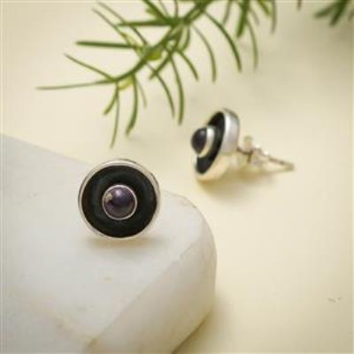 Amethyst Gemstone Sterling Silver Stud Earring Wholesale Jewelery | Akrati Jewels Inc