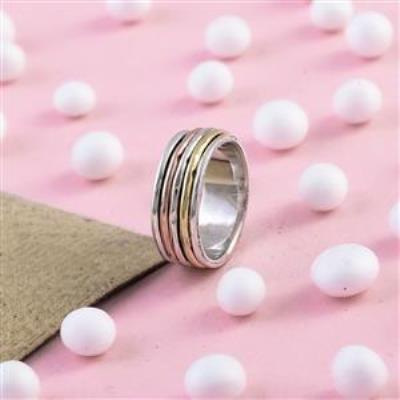 3 Tone 925 Sterling Silver Handmade Wholesale Spinner | Akrati Jewels Inc