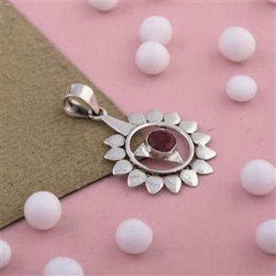 Sterling Silver Ruby Gemstone Pendant Necklace Wholesale Jewelry Manfacturer | Akrati Jewels Inc