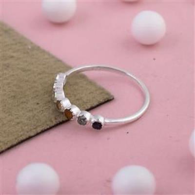Multi stone Sterling Silver Ring Jewelry | Akrati Jewels Inc