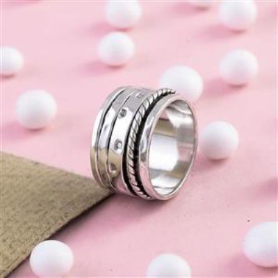 Charming Sterling Silver Spinner Meditation Ring Jewelery | Akrati Jewels Inc