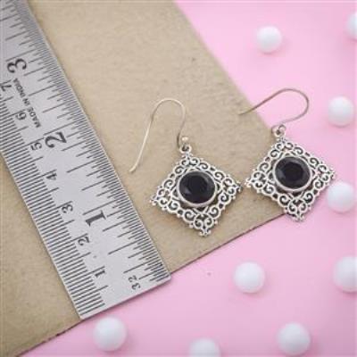 South West Black Onyx Sterling Silver Earring Jewelry | Akrati Jewels Inc