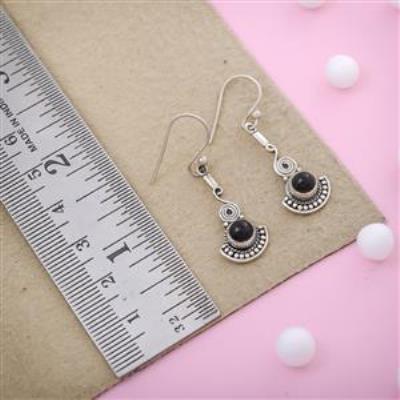 Black Onyx Silver Earring Online Gemstone Jewelery | Akrati Jewels Inc