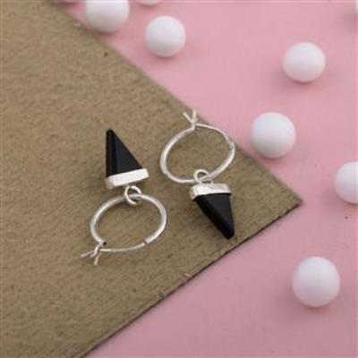 Black Onyx Silver Earring Women Jewelery Wholesale | Akrati Jewels Inc