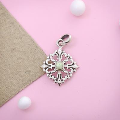 South West Sterling Silver Chrysoprase Pendant | Akrati Jewels Inc