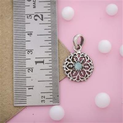 Larimar Gemstone Sterling Silver Pendant Jewelry | Akrati Jewels Inc