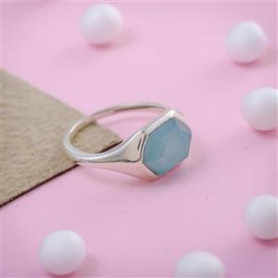 Aqua Chalcedony Sterling Silver Ring Jewelery | Akrati Jewels Inc