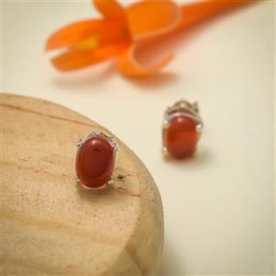 Carnelian Gemstone Silver Stud Earring Online jewelry Suppliers | Akrati Jewels Inc