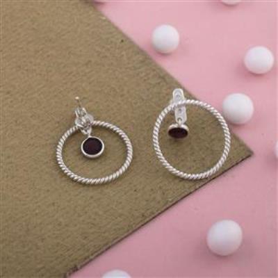 Red Garnet Sterling Silver Earring Wholesale Silver Manufacturer | Akrati Jewels Inc