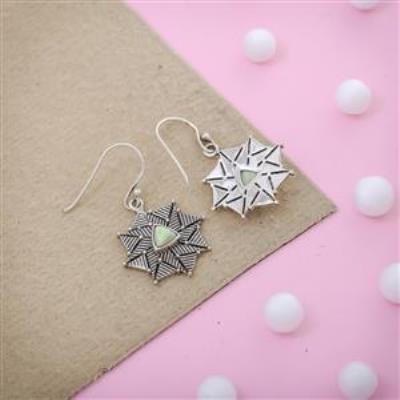 Chrysoprase Gemstone Sterling Silver Earring Fashion Silver Jewelery | Akrati Jewels Inc