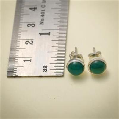 Eternity Green Onyx Gemstone Silver Stud Earring Wholesale Jewelery | Akrati Jewels Inc