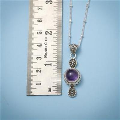 Classic Sterling Silver Amethyst Pendant Jewelery From India Supplier | Akrati Jewels Inc