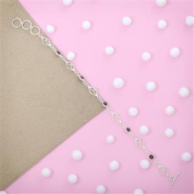 Garnet Gemstone Sterling Silver Bracelet | Akrati Jewels Inc