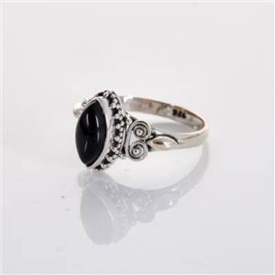 Minimalist Black Onyx Sterling Silver Ring Jewelry | Akrati Jewels Inc