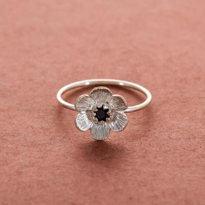 Flower Look Sterling Silver Black Onyx Ring | Akrati Jewels Inc