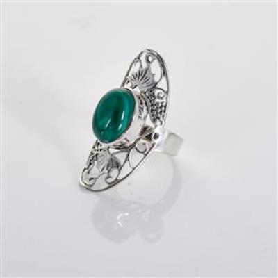 South West Malachite Sterling Silver Ring | Akrati Jewels Inc
