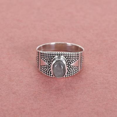 Antique Look Sterling Silver Labradorite Ring | Akrati Jewels Inc