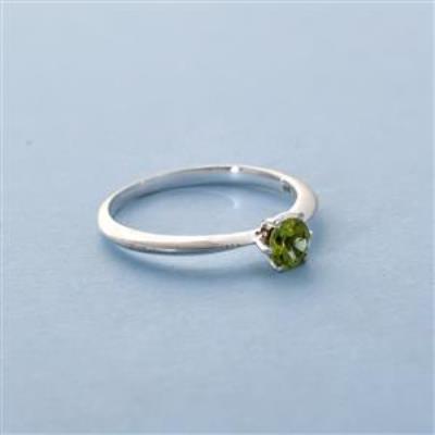 Minimalist Precious Peridot Silver Fine Ring | Akrati Jewels Inc