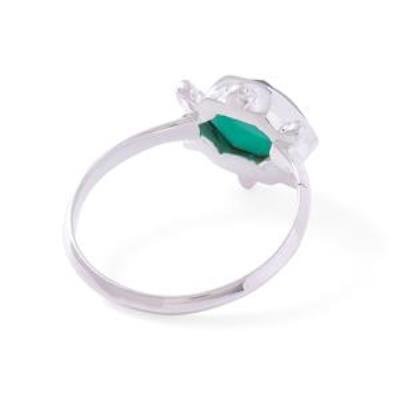 Green Onyx Gemstone Ring Handmade 925 Sterling Silver | Akrati Jewels Inc