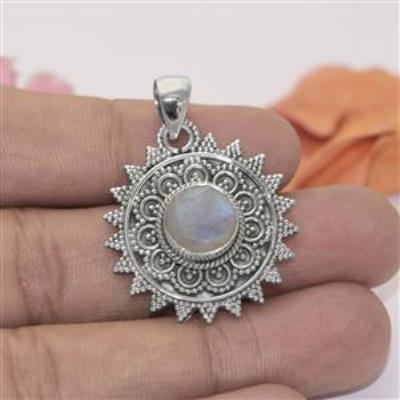 Rainbow Moonstone Sterling Silver Pendant Wholesale Jewelry | Akrati Jewels Inc