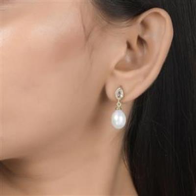Pearl Drop & Crystal Earrings Wholesale Jewelry | Akrati Jewels Inc