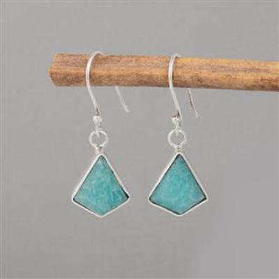 Amazonite gemstone earring in sterling silver wholesale jewelry | Akrati Jewels Inc