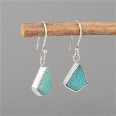 Amazonite gemstone earring in sterling silver wholesale jewelry | Akrati Jewels Inc