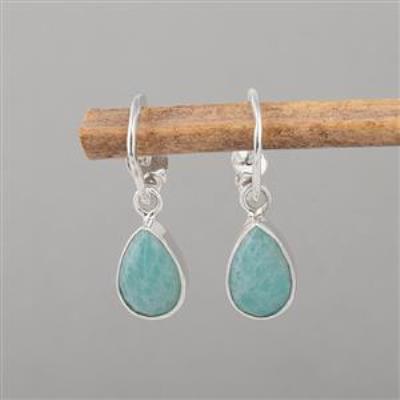 Amazonite gemstone earring in 925 Silver Wholesale jewelry vendors | Akrati Jewels Inc