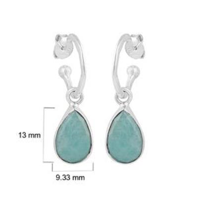 Amazonite gemstone earring in 925 Silver Wholesale jewelry vendors | Akrati Jewels Inc