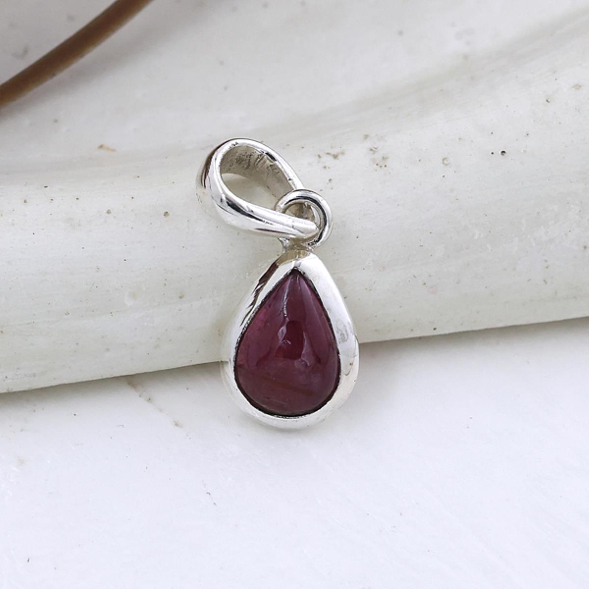 Elegant Pink Tourmaline Pear Shape 925 Sterling Silver Pendant | Akrati Jewels Inc