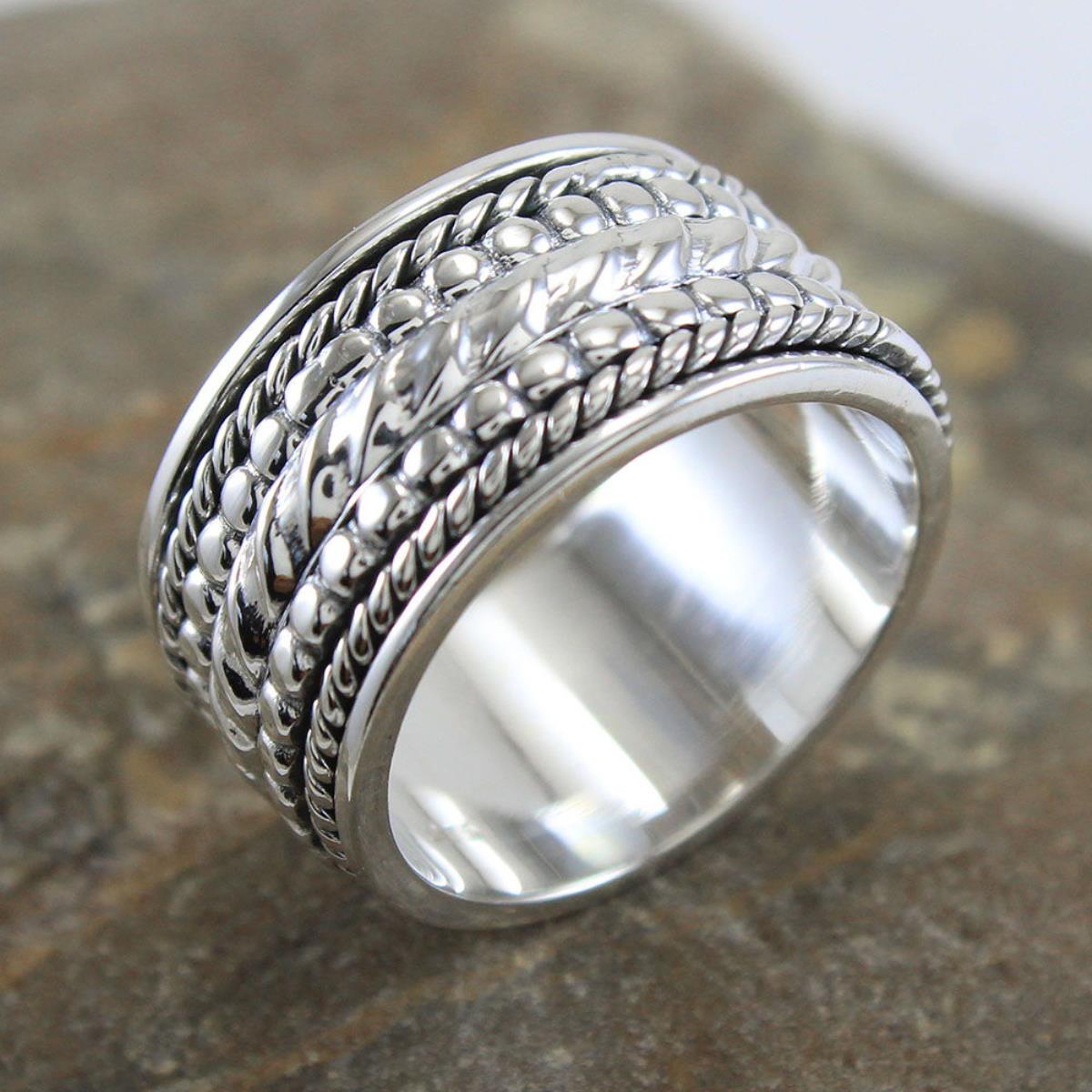 925 Sterling Silver Spinner Ring Meditation Jewelery | Akrati Jewels Inc