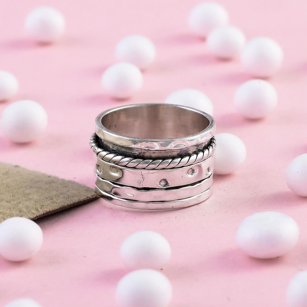 Charming Sterling Silver Spinner Meditation Ring Jewelery | Akrati Jewels Inc