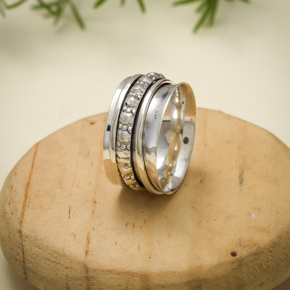 925 Sterling Silver Meditation Spinner Band Ring | Akrati Jewels Inc
